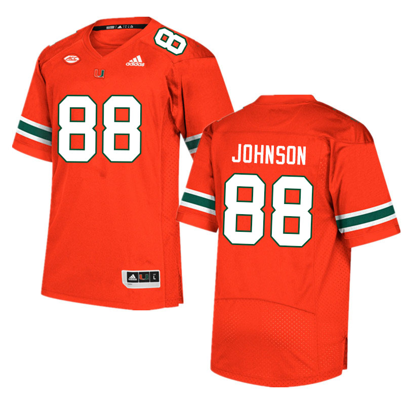 Men #88 Dante Johnson Miami Hurricanes College Football Jerseys Sale-Orange - Click Image to Close